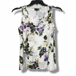 J. Jill Sleeveless Floral Tank Top Shell Cami Relaxed fit, Scoop neck size Small